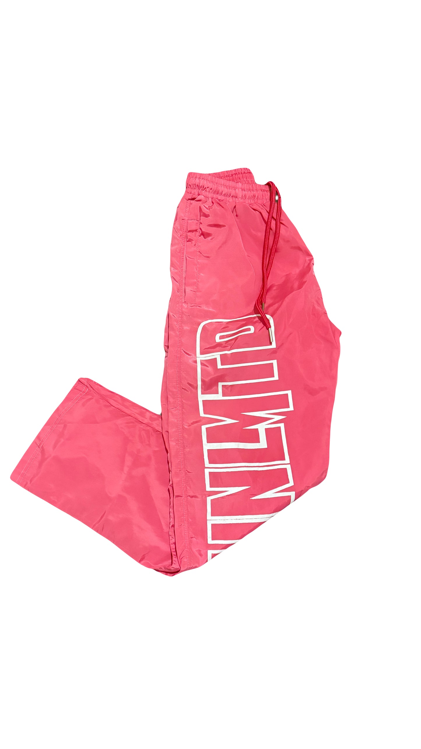 PINK NYLON TRACK PANTS