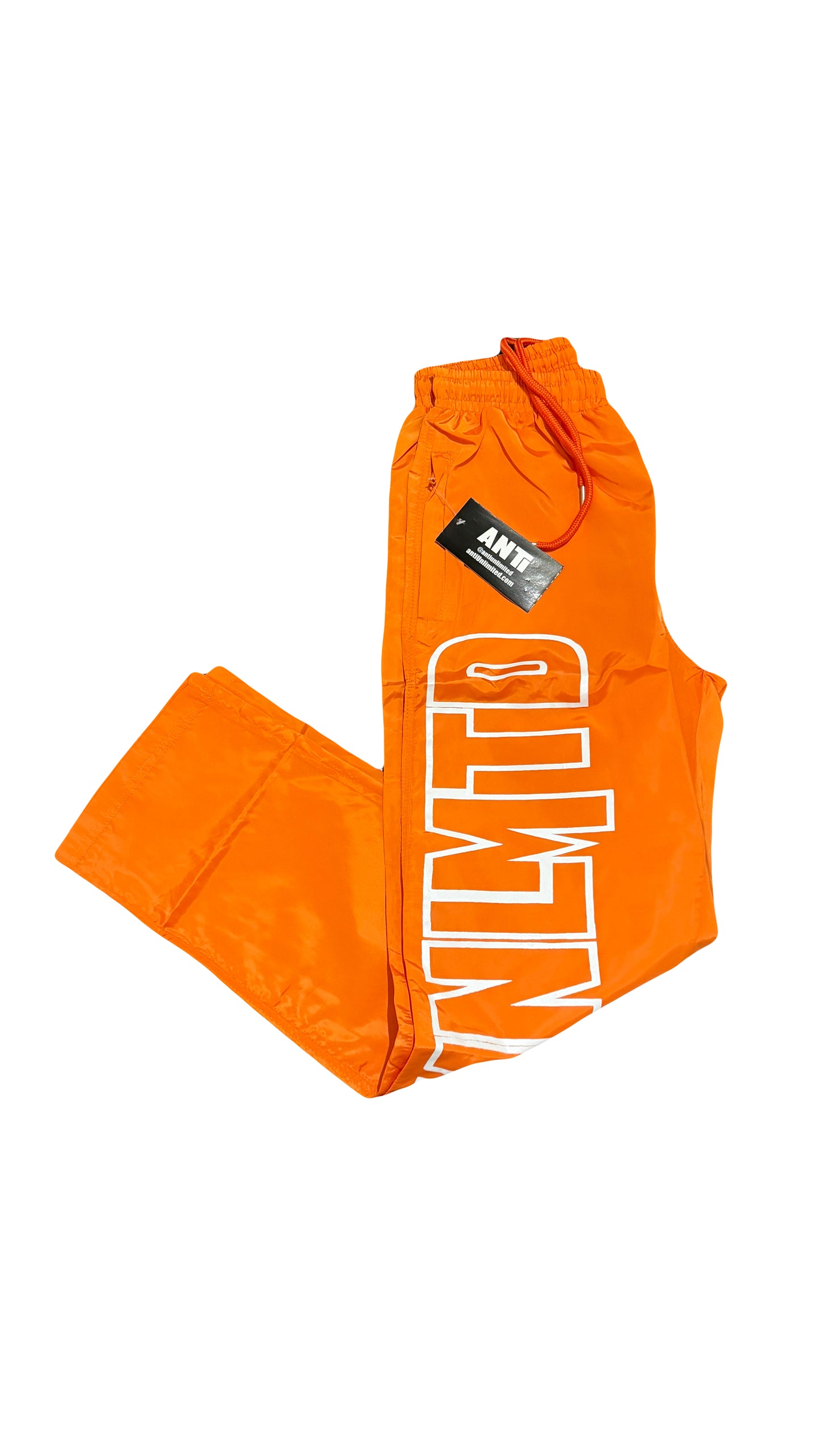ORANGE NYLON TRACK PANTS