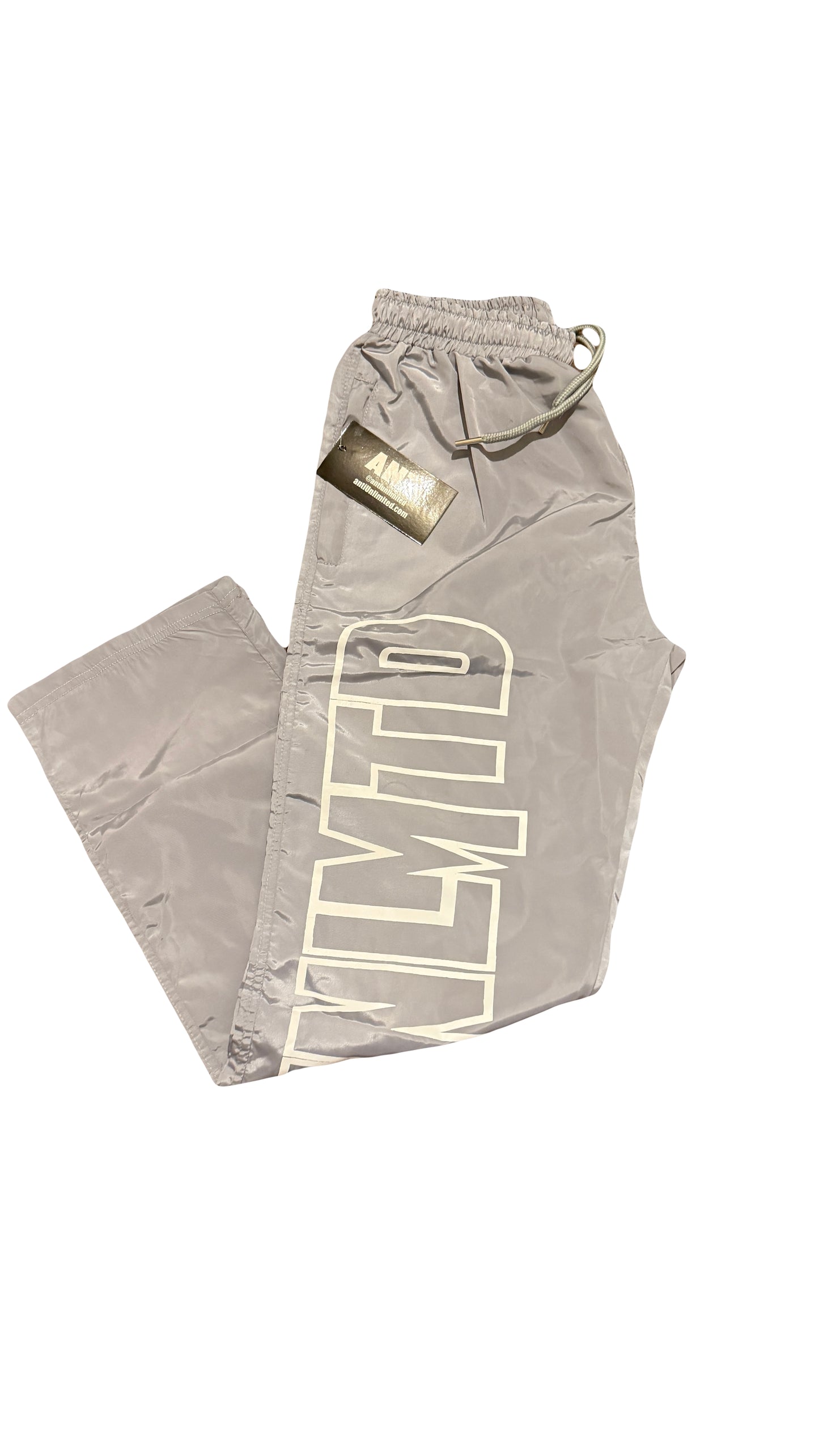 GREY NYLON TRACK PANTS