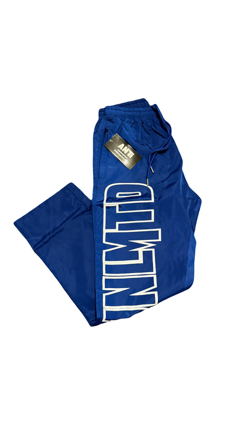 BLUE NYLON TRACK PANTS