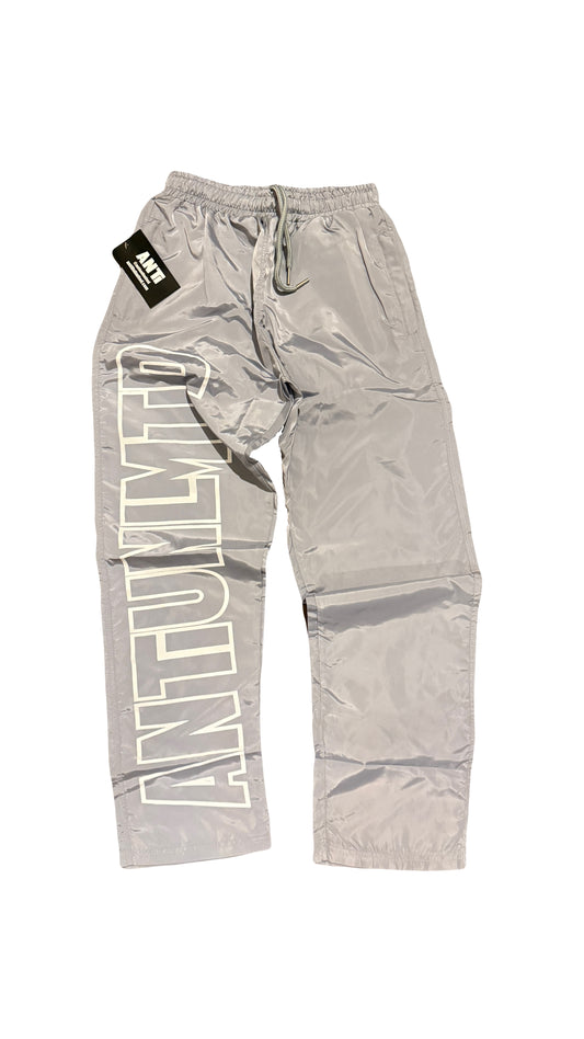 GREY NYLON TRACK PANTS